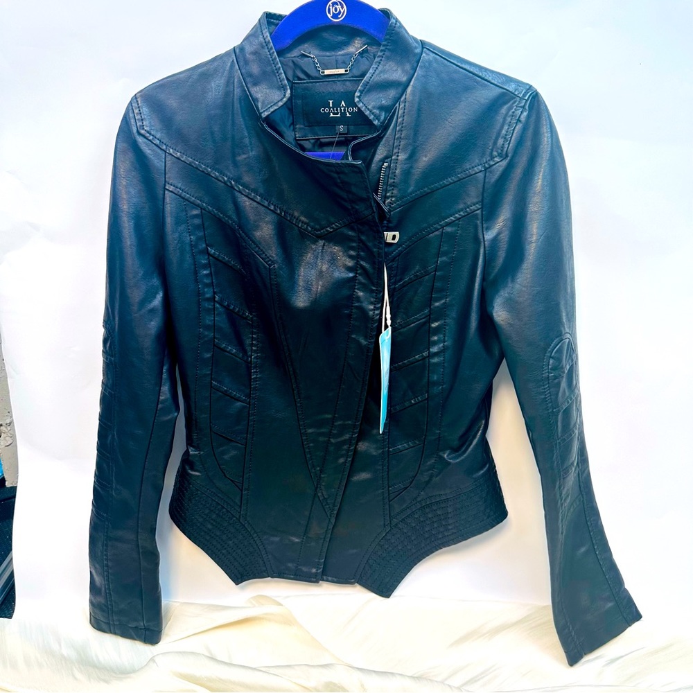 LA Coalition Leather Moro Bomber Jacket